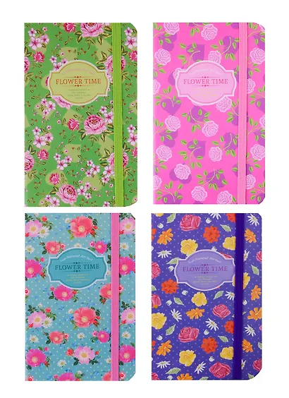 Записная книжка А6 80л кл. "Foxes" 7БЦ, резинка, цв.обрез, инд.уп., ассорти - фото 4