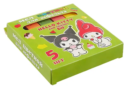 Мелки цветные "Kuromi + My Melody", 5 цветов, Jumbo - фото 2