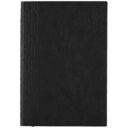 Ежедневник недат. А5 160л "Буйвол" черный, кожзам, мягкий переплет, тонир.блок, ляссе - фото 1