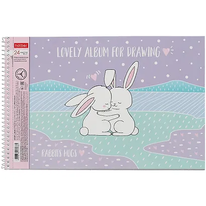 Альбом для рисования Hatber, "Обнимашки", А4, 24 листа, на спирали, в ассортименте - фото 4