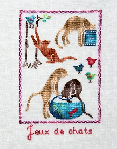 Любимые французские вышивальщицы. Загадочные кошки, вышитые крестом (оранжевый корешок) - фото 5