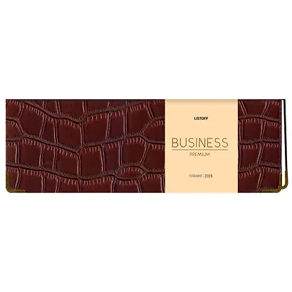 Планинг дат. 2026г. 56л "Business Premium. Impact" темно-коричневый, 7Б, тв.переплет, настольный, иск.кожа, обл.поролон, евроспираль, съемный тонир.блок, мет.уголки, инд.уп - фото 4