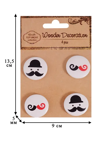 Набор Джентльмен, 4шт*3см, дерево (D26001250D) - фото 5