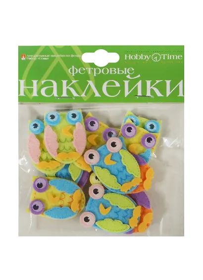 Декоративные наклейки из фетра Совы (2-093/01) (3 вида) (упаковка) - фото 1