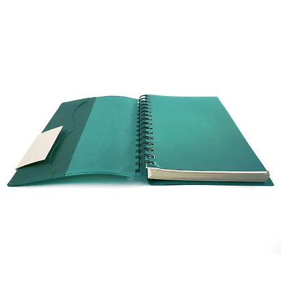 Ежедневник недат. А5 152л "Today. Зеленый" , интегр.переплет, иск.кожа, евроспираль, карман, петля д/ручки, тонир.блок, ляссе, инд.уп - фото 5