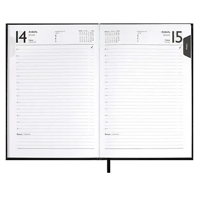 Ежедневник дат. 2026г. А5 176л "Наппа" черный, кожзам, тв.переплет, обл.поролон, блинт.тиснение, офсет, справ.мат-лы, ляссе, инд.уп - фото 11