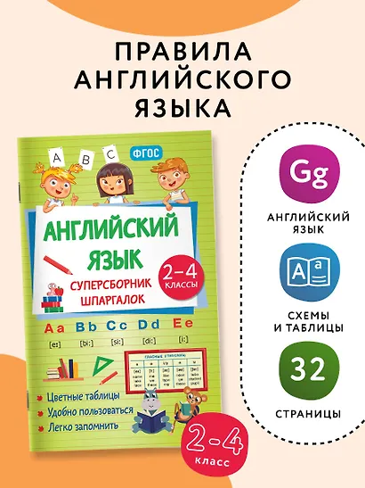Английский язык. 2-4 классы. Суперсборник шпаргалок - фото 4