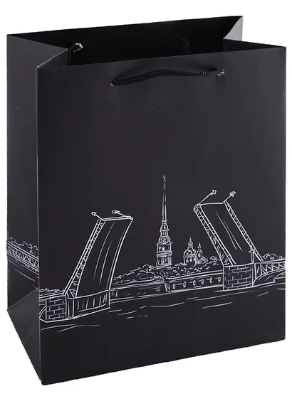 Пакет А5 23*18*10 СПб "Мосты Санкт-Петербурга" бум.мат.ламинат - фото 1