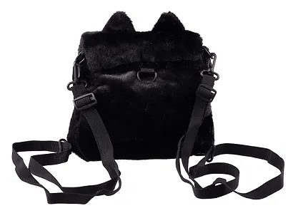 Рюкзачок-игрушка плюшевый Котик черный (17х14) (12-00830-202406-2) Bookvalno - фото 4