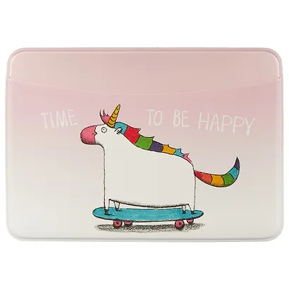 Чехол для карточек горизонтальный Time to be happy (Единорог) (ДКГ2018-18) - фото 1