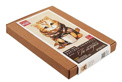 Набор для творчества. Картина-раскраска по номерам "Котёнок с кофе", 20 х 14 см - фото 2