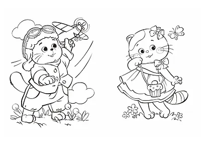 Кот Басик. Пушистые друзья. Раскраска - фото 4