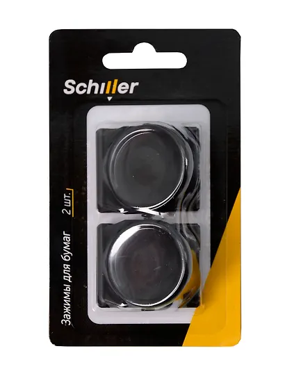 Зажимы для бумаги Schiller, 2 штуки, металл, на магните - фото 3