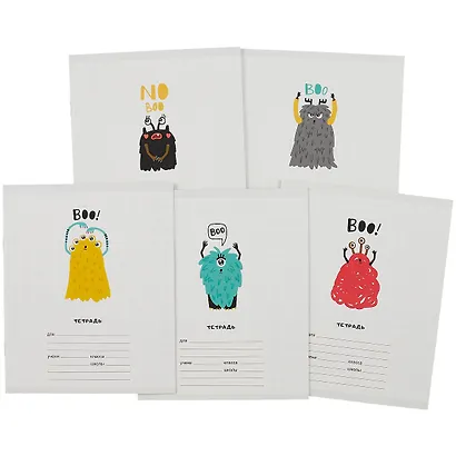 Тетрадь в крупную клетку Listoff, Boo!, 12 листов, в ассортименте - фото 7