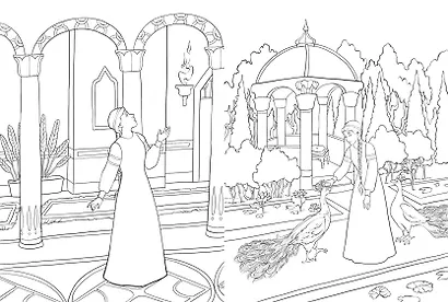 Аленький цветочек. Раскраска - фото 5