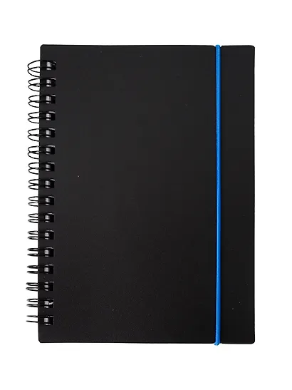 Записная книжка А6 80л кл. "Favorite Black. No 3" спираль, пласт.обл., резинка - фото 1