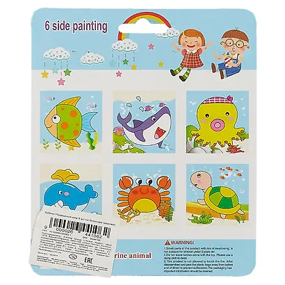 Кубики Подводный мир 9 шт на блистере (дерево) - фото 3