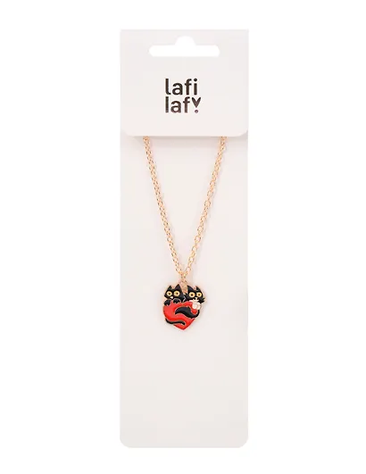 Кулон Сердце и Котики (металл) (2,9х1,9) (12-Kainli-K5) (Lafilaf) - фото 1