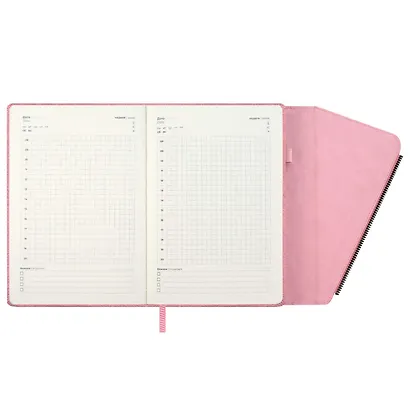 Ежедневник недат. А5 160л "Шеврет делавэ" розовый, кожзам, тв.переплет, блинтовое тиснение, декор.кнопка, декор.молния, магнит.клапан, петля для ручки, офсет, ляссе - фото 8