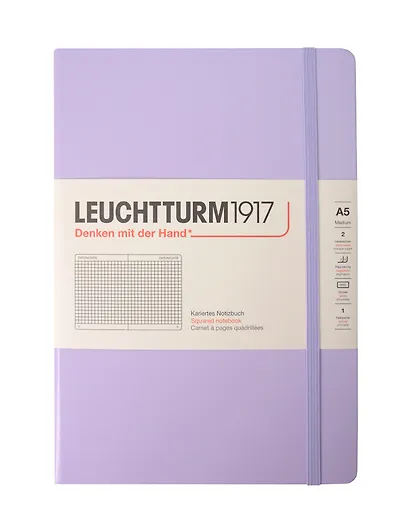 Книга для записей A5, 125 листов в клетку "Smooth Colours", твердая обложка, сиреневый, Leuchtturm1917 - фото 1