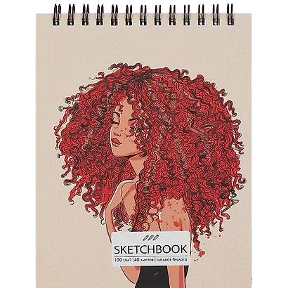Скетчбук А6+ 125*160 40л "Girl!" белый офсет, 100г/м2, тв.обложка, евроспираль - фото 1