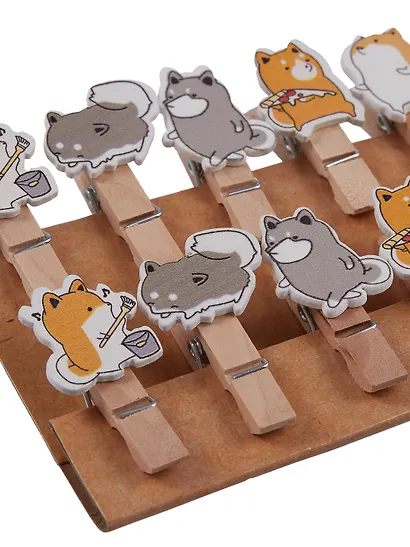 Прищепки декоративные с веревкой 10 шт. Собачки - фото 3