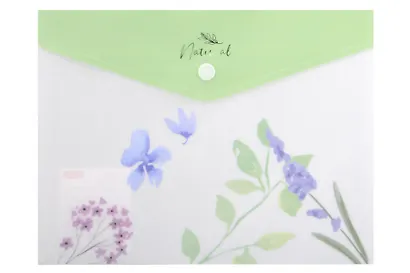 Папка -конверт «Natural blue flowers» А5 на кнопке, Hatber - фото 1