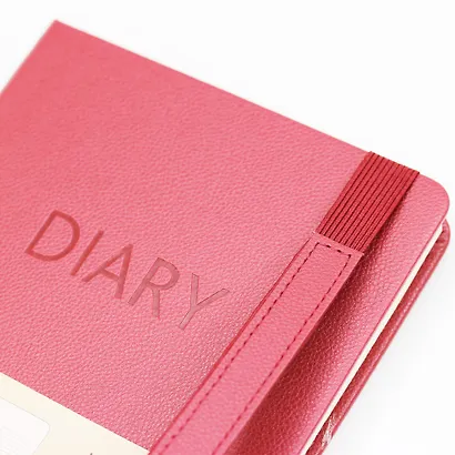 Ежедневник недат. А5 128л "Blank" каштановый, 7Б, иск.кожа, интегр.переплет, торец в цвет обл, на резинке, тонир.блок, ляссе - фото 2