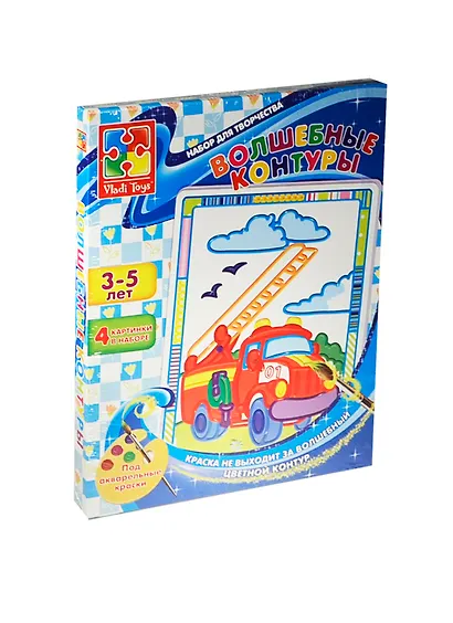 Набор для творч. Волшебные контуры Машина (VT2601-03) (4 картинки) (Vladi Toys) (3-5л.) (коробка) - фото 1