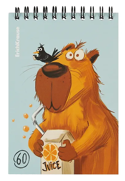 Блокнот А6 60л кл. "Happy Capy" клетка, офсет 60г/м2, спираль, Erich Krause - фото 5