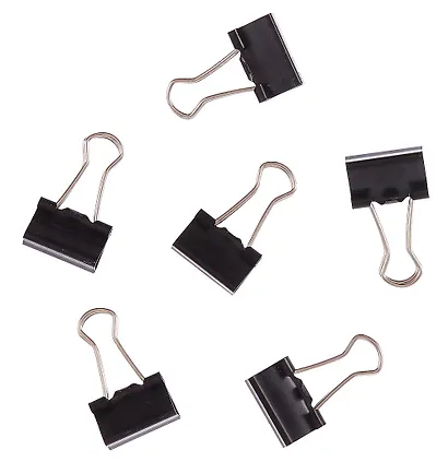 Зажимы для бумаг 15 мм 12 штук, черные, GoodMark - фото 3