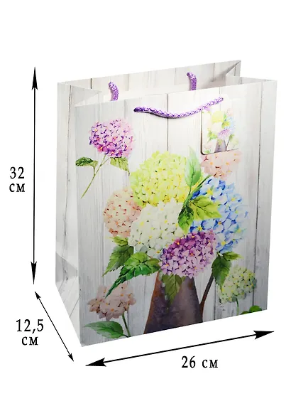 Пакет подарочный бумажный А4 26*32*12.5 "Садовый букет", жен., мат. ламинат, Kairui - фото 2