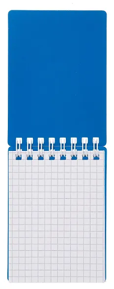 Блокнот А7 80л кл. "CANVAS" синий, пласт.обл, спираль - фото 2