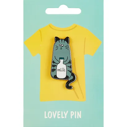 Набор значков Котик с молоком (акрил) - фото 1