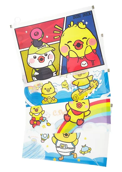 Папка на молнии А4 "Утки" с расширением, в ассортименте - фото 1