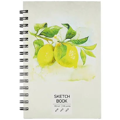 Скетчбук А5 100л "SKETCHBOOK. Лимоны", 100г/м2, евроспираль - фото 1
