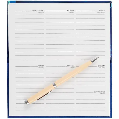 Планинг недат. 64л "Синие акценты" настольный, 7БЦ, мат.лам, покрытие Soft Touch, офсет - фото 3