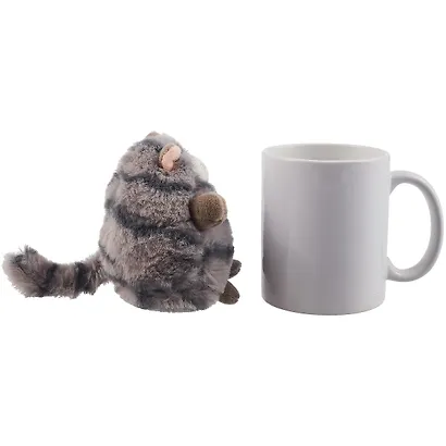 Игрушка мягкая, Котик-толстяк серый в крафт коробке (12-01568-C00-111) - фото 3