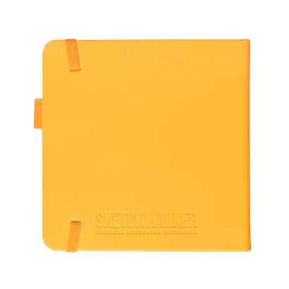 Скетчбук 12*12 80л "Sketchmarker" оранжевый неон, 140г/м2, слоновая кость, тв.обл. - фото 3