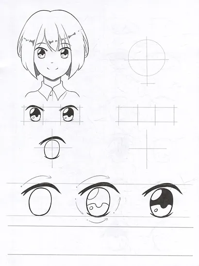 Учусь рисовать аниме. Лица. 16 шаблонов для срисовки - фото 3