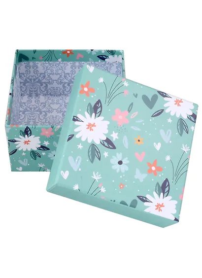 Коробка подарочная "Цветы" 13*13*7,5см, картон - фото 2