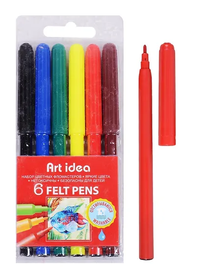 Фломастеры Art idea, 6 цветов - фото 3
