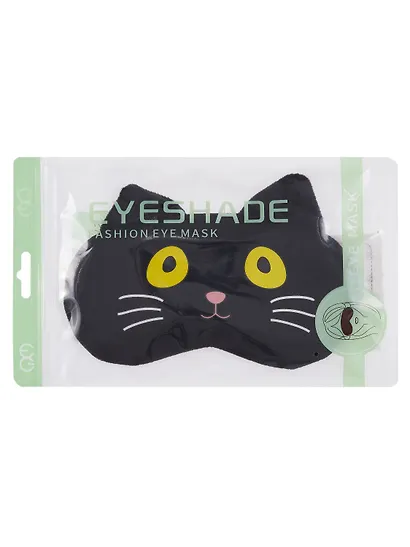 Маска для сна Кот черный с усами (плюш) (пакет) (12-37395-S18) (Lafilaf) - фото 11