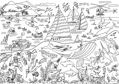 На море. Раскраска-плакат - фото 3