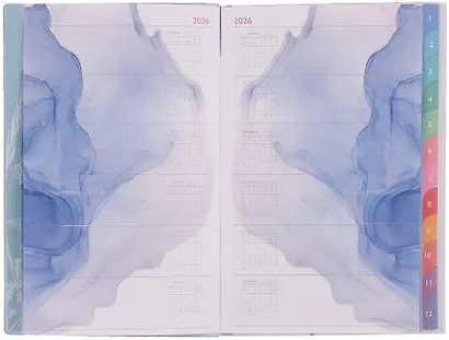 Еженедельник дат. 2026г. А6+ 96л "Джут" розовый, кожзам, мягк.переплет, блинт.тиснение, тисн. фольгой, офсет, справ.мат-лы, вырубка, 2 ляссе, инд.уп - фото 5