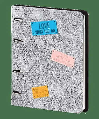 Тетрадь на кольцах в клетку InFolio, Study, 120 листов, серая - фото 1