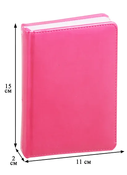 Ежедневник недат. А6 136л Base ярко-розовый, кожзам, тв.переплет, тонир.блок - фото 3