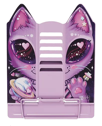 Подставка для книг/учебников "КОТ" фиолетовая, металл., фигурная вырубка - фото 5