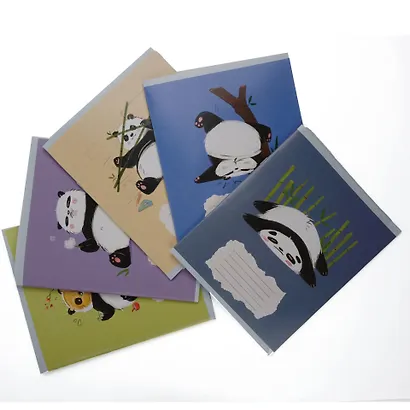 Тетрадь 18л лин. "Панда" мел.картон, офсет 60г/м2, поля, ассорти - фото 4
