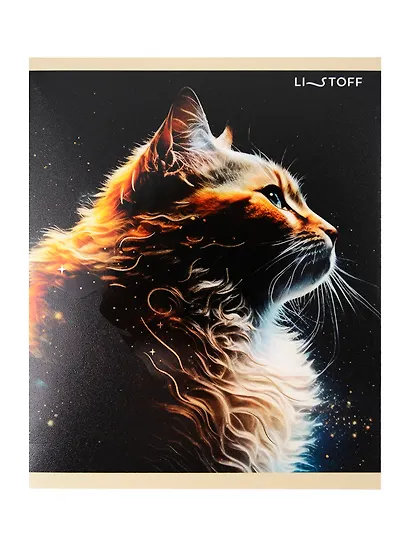 Тетрадь 48л кл. "Космические животные" мел.картон, твин-лак, тиснение фольгой Золото, ассорти - фото 3